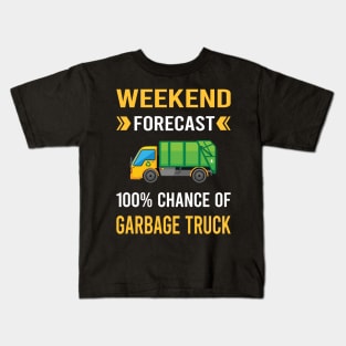 Weekend Forecast Garbage Truck Trucks Kids T-Shirt
